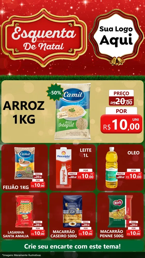 Modelo de Rede Social para Stories com o tema Esquenta de Natal para Supermercado