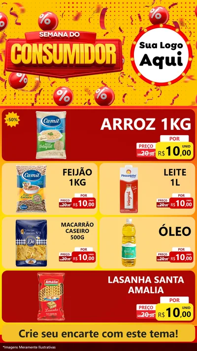 Modelo de TV para TV Vertical com o tema Semana do Consumidor para Supermercado