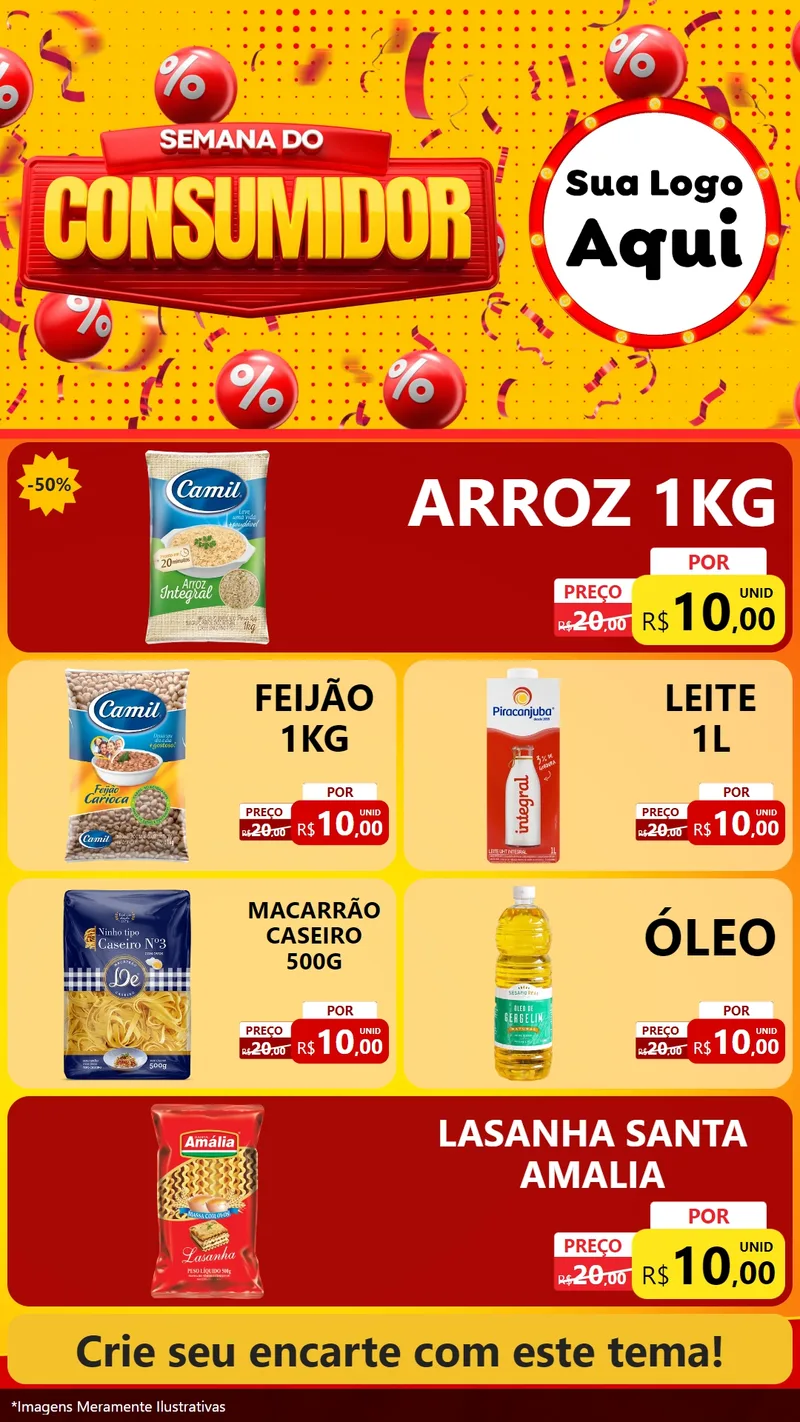 Modelo de TV para TV Vertical com o tema Semana do Consumidor para Supermercado