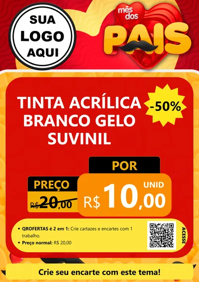 Modelo de Cartaz para Cartaz A4 Vertical com o tema Mês Dos Pais para Tintas e Ferramentas