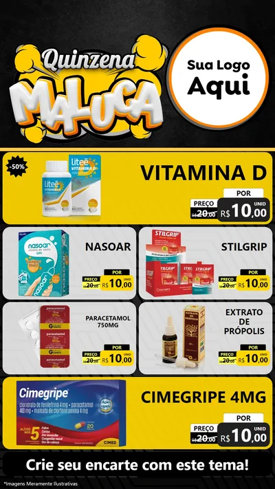 Modelo de TV para TV Vertical com o tema Quinzena Maluca para Farmácia