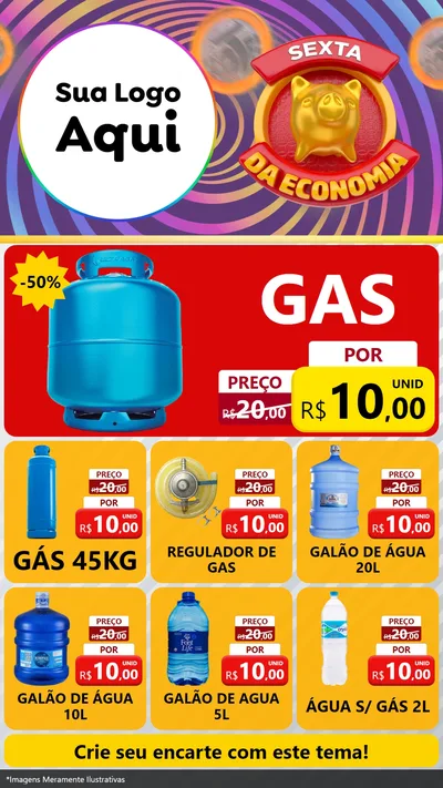 Modelo de Rede Social para Stories com o tema Sexta da Economia para Água e gás