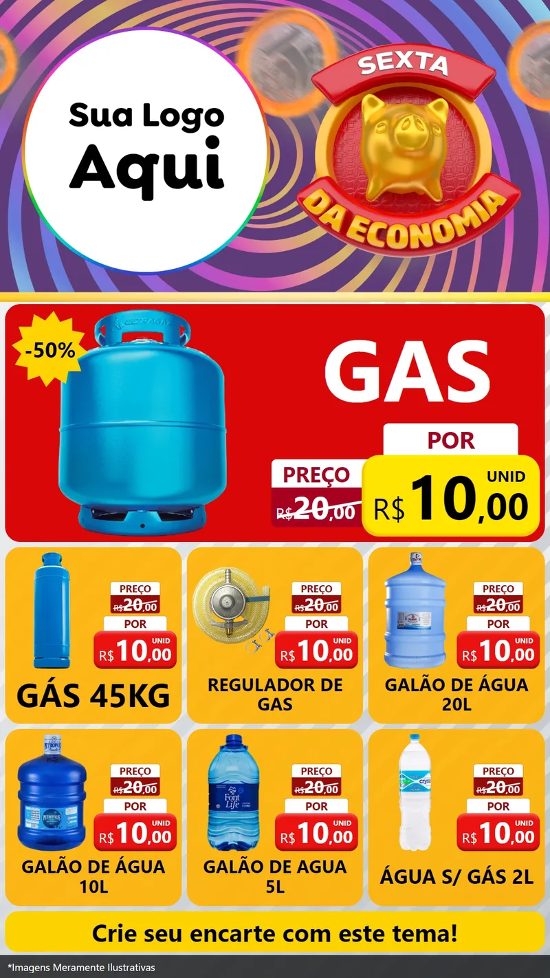 Modelo de Rede Social para Stories com o tema Sexta da Economia para Água e gás