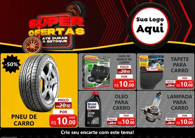 Modelo de Encarte para Encarte A4 Horizontal com o tema Super Ofertas Até Durar o Estoque para Auto peças