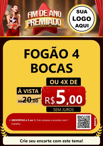 Modelo de Cartaz para Cartaz A4 Vertical com o tema Fim de Ano Premiado para Móveis e Eletro