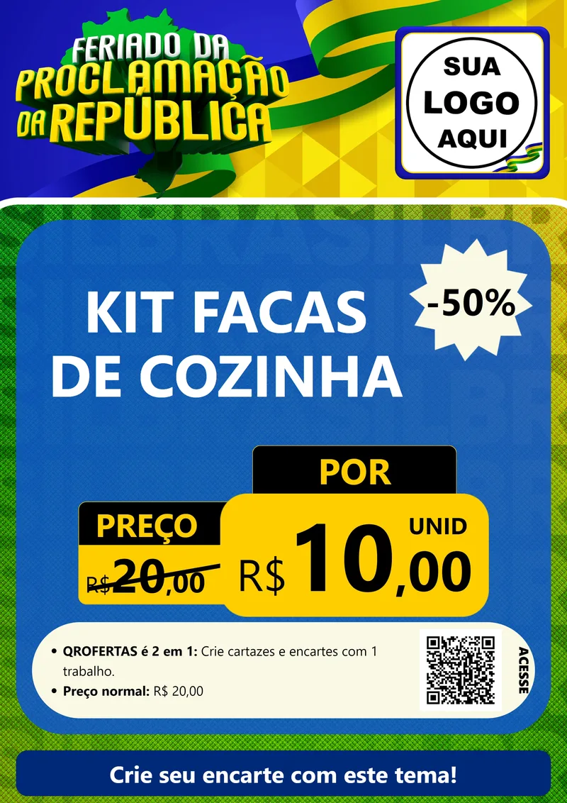 Modelo de Cartaz para Cartaz A4 Vertical com o tema Feriado da Proclamação da República para Utilidades Domésticas