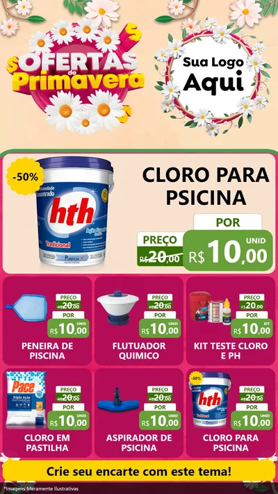 Modelo de Rede Social para Stories com o tema Ofertas de Primavera para Produtos para Piscina