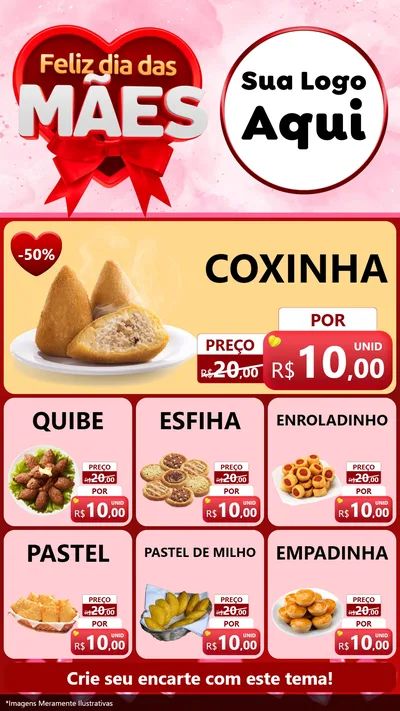 Modelo de Rede Social para Stories com o tema Feliz Dia Das Mães para Salgadaria