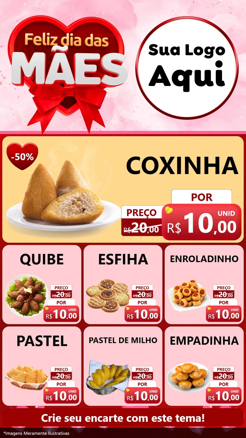 Modelo de Rede Social para Stories com o tema Feliz Dia Das Mães para Salgadaria