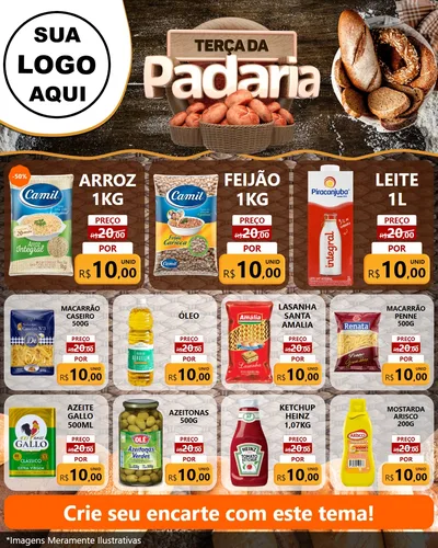 Modelo de Rede Social para Feed Instagram com o tema Terça da Padaria
