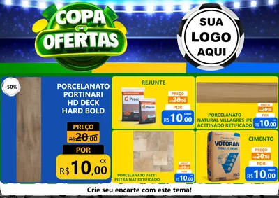 Modelo de Encarte para Encarte A4 Horizontal com o tema Copa de Ofertas para Pisos e revestimentos