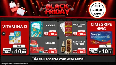 Modelo de TV para TV Horizontal com o tema Black Friday para Farmácia