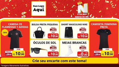 Modelo de TV para TV Horizontal com o tema Dia N o Dia Mais Barato do Mês para Roupas e acessórios