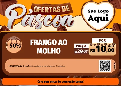 Modelo de Cartaz para Cartaz A4 Horizontal com o tema Ofertas de Páscoa para Restaurante