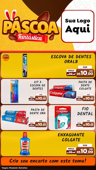 Modelo de TV para TV Vertical com o tema Páscoa Fantástica para Higiene Pessoal
