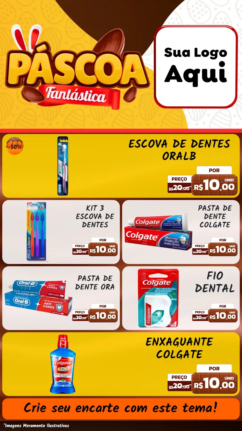 Modelo de TV para TV Vertical com o tema Páscoa Fantástica para Higiene Pessoal