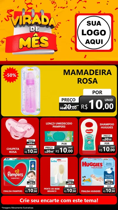 Modelo de Rede Social para Stories com o tema Virada de Mês para Bebês