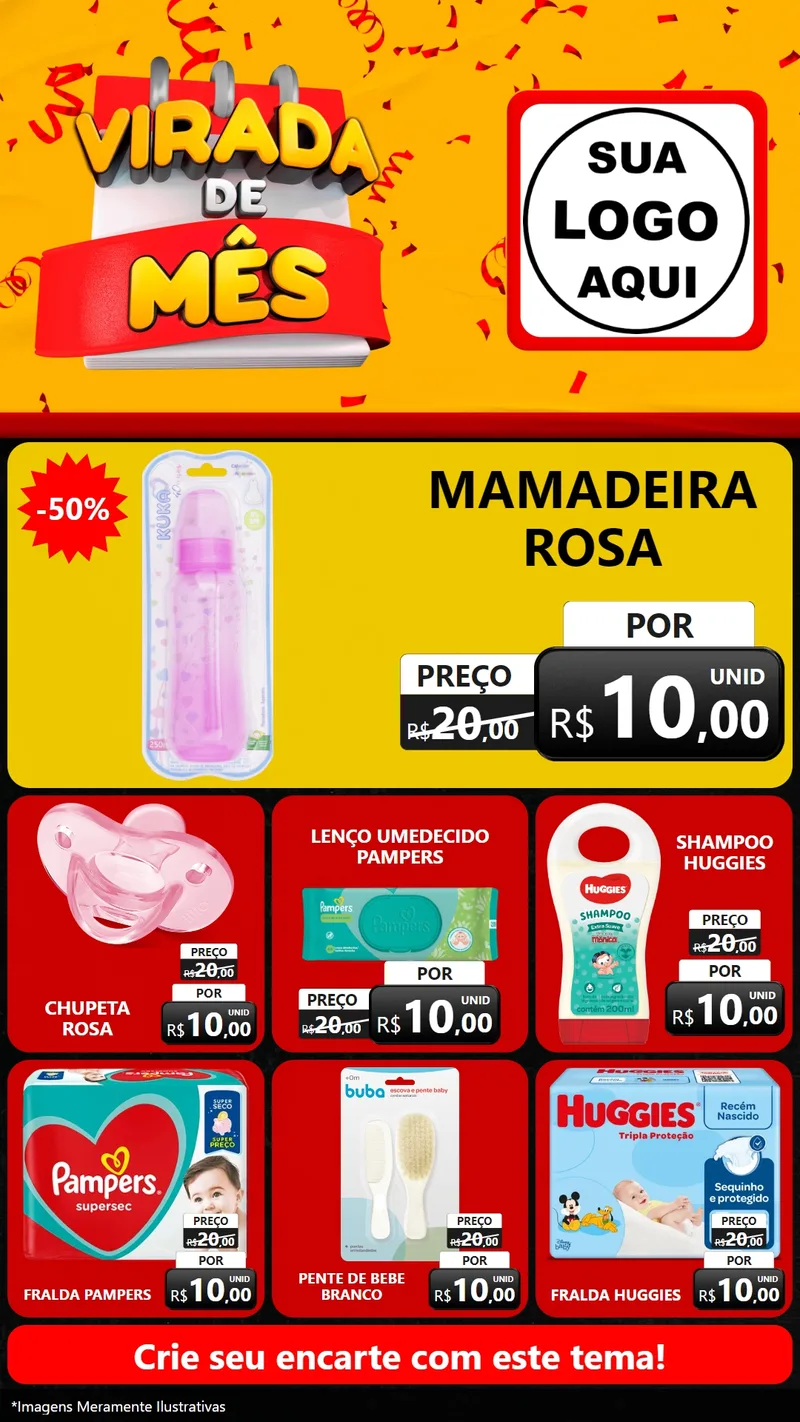 Modelo de Rede Social para Stories com o tema Virada de Mês para Bebês