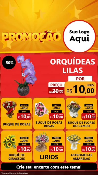 Modelo de Rede Social para Stories com o tema Promoção para Floricultura e jardim