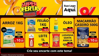 Modelo de TV para TV Horizontal com o tema Super Ofertas Maio para Supermercado