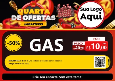 Modelo de Cartaz para Cartaz A4 Horizontal com o tema Quarta de Ofertas Imbatíveis para Água e gás