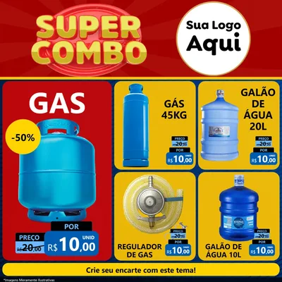 Modelo de Rede Social para Feed Facebook com o tema Super Combo para Água e gás