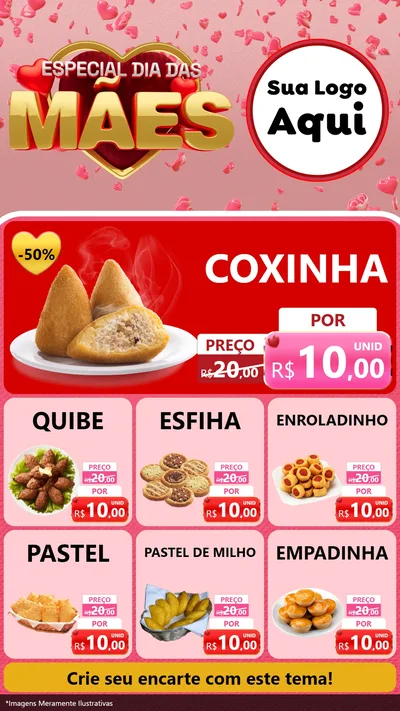 Modelo de Rede Social para Stories com o tema Especial Dia Das Mães para Salgadaria