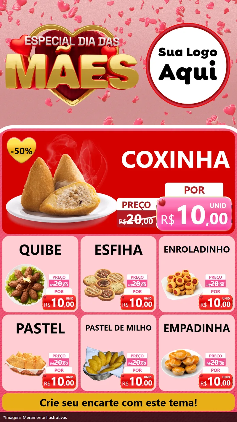 Modelo de Rede Social para Stories com o tema Especial Dia Das Mães para Salgadaria