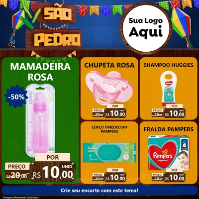 Modelo de Rede Social para Feed Facebook com o tema São Pedro para Bebês