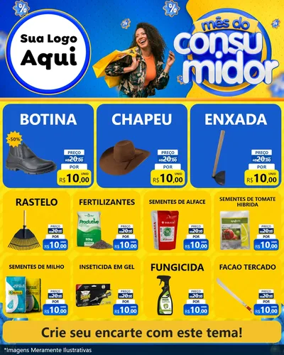 Modelo de Rede Social para Feed Instagram com o tema Mês do Consumidor para Agropecuária