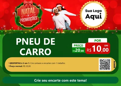 Modelo de Cartaz para Cartaz A4 Horizontal com o tema Natal de Promoções para Auto peças