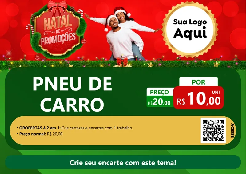 Modelo de Cartaz para Cartaz A4 Horizontal com o tema Natal de Promoções para Auto peças