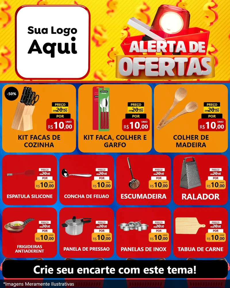 Modelo de Rede Social para Feed Instagram com o tema Alerta de Ofertas para Utilidades Domésticas