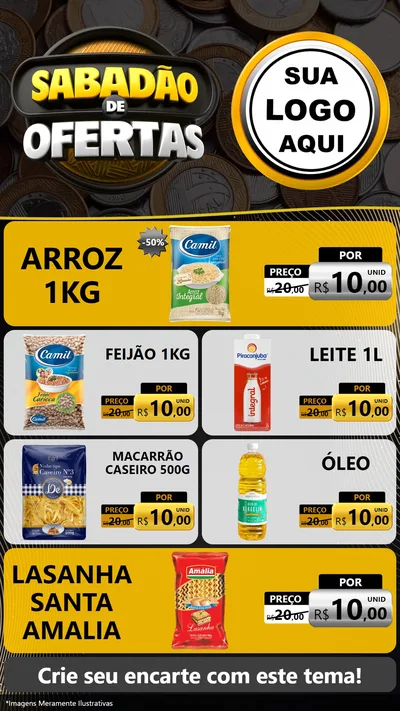 Modelo de TV para TV Vertical com o tema Sabadão de Ofertas para Supermercado