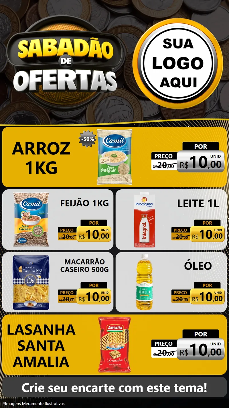 Modelo de TV para TV Vertical com o tema Sabadão de Ofertas para Supermercado