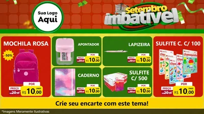 Modelo de TV para TV Horizontal com o tema Setembro Imbatível para Papelaria