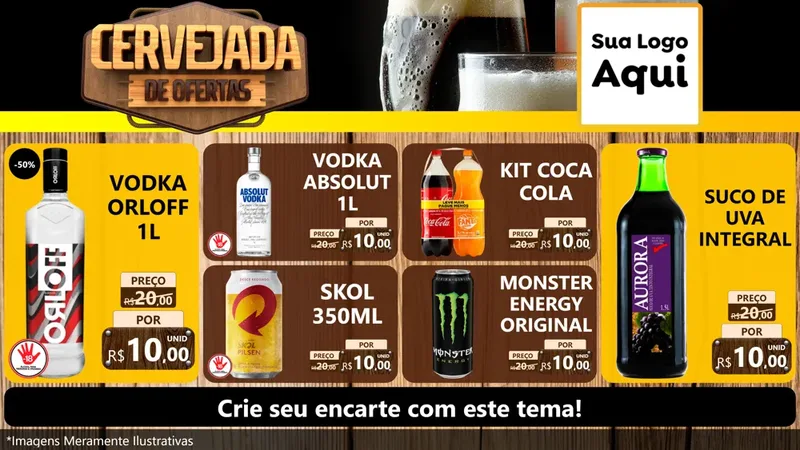 Modelo de TV para TV Horizontal com o tema Cervejada de Ofertas para Distribuidora de bebidas