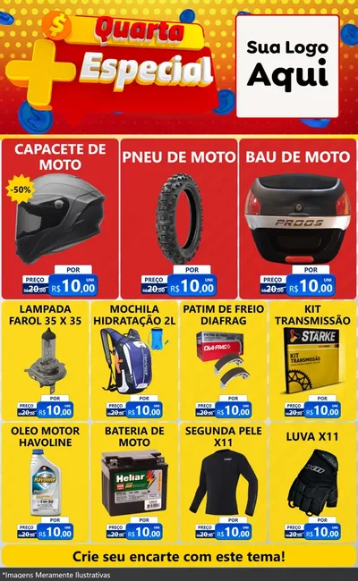Modelo de Encarte para Encarte Grande com o tema Quarta Mais Especial para Moto peças