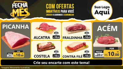 Modelo de TV para TV Horizontal com o tema Fecha Mês para Açougue