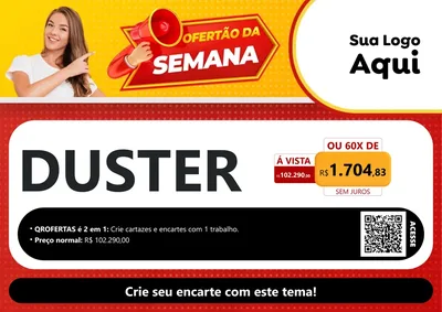 Modelo de Cartaz para Cartaz A4 Horizontal com o tema Ofertão da Semana para Concessionaria de Carros
