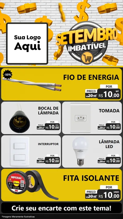 Modelo de TV para TV Vertical com o tema Setembro Imbatível para Materiais Elétricos