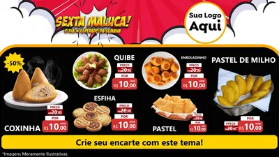 Modelo de TV para TV Horizontal com o tema Sexta Maluca! para Salgadaria
