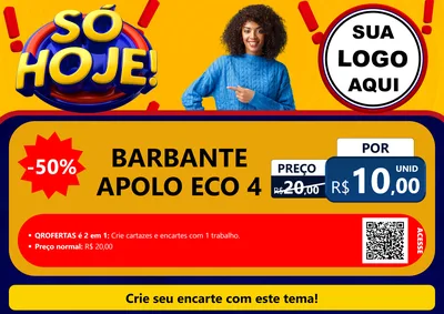 Modelo de Cartaz para Cartaz A4 Horizontal com o tema Só Hoje! para Armarinho e Aviamentos