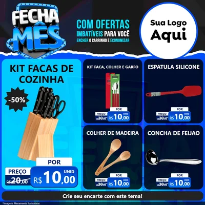 Modelo de Rede Social para Feed Facebook com o tema Fecha Mês para Utilidades Domésticas