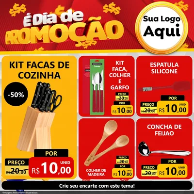 Modelo de Rede Social para Feed Facebook com o tema É Dia De Promoção para Utilidades Domésticas