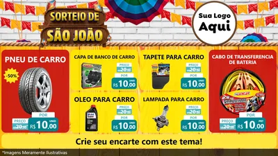 Modelo de TV para TV Horizontal com o tema Sorteio de São João para Auto peças