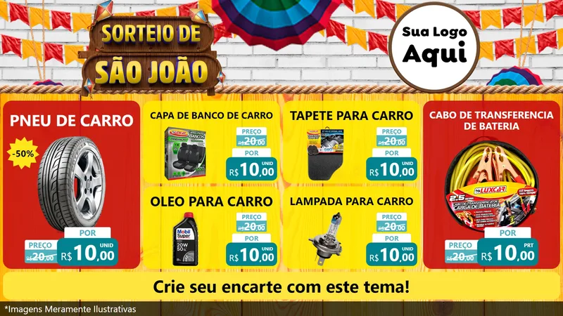 Modelo de TV para TV Horizontal com o tema Sorteio de São João para Auto peças