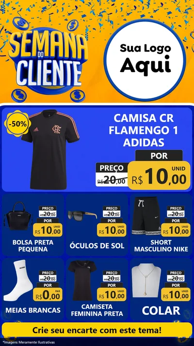 Modelo de Rede Social para Stories com o tema Semana do Cliente para Roupas e acessórios