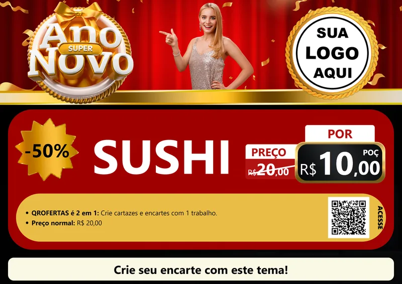 Modelo de Cartaz para Cartaz A4 Horizontal com o tema Super Ano Novo para Comida japonesa