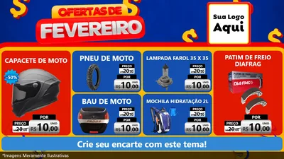 Modelo de TV para TV Horizontal com o tema Ofertas de Fevereiro para Moto peças